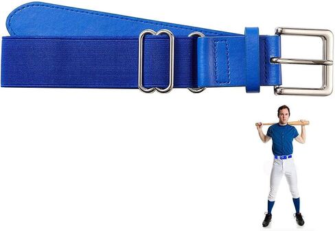 CHICIRIS Baseball Belt, Adjustable Waist Belt with Slide Adjuster and Leather Tab, for Youth and Adult, Baseball Softball Golf Running (blue) in Kuwait