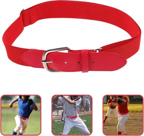 Youth Baseball Belt Red Elastic Alloy Fashion Softball Adjustable Belt for Boys Unisex Sports Accessory in Kuwait