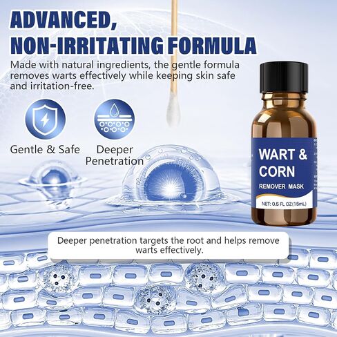 Mitreal Wart Remover Liquid with Salicylic Acid for Feet and Hands, Plantar Wart and Corn Remover Freeze Off Formula, Fast Acting Treatment for Common Flat Warts, Corns and Calluses 15 ml (0.5 fl oz) in Saudi Arabia