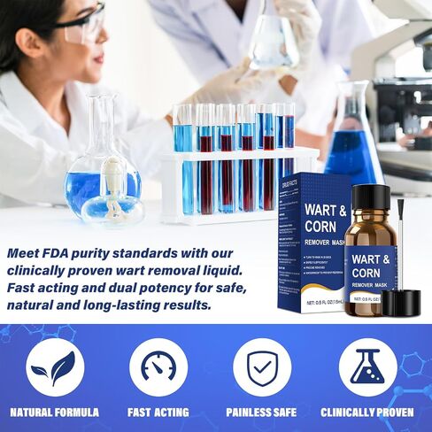 Mitreal Wart Remover Liquid with Salicylic Acid for Feet and Hands, Plantar Wart and Corn Remover Freeze Off Formula, Fast Acting Treatment for Common Flat Warts, Corns and Calluses 15 ml (0.5 fl oz) in Saudi Arabia
