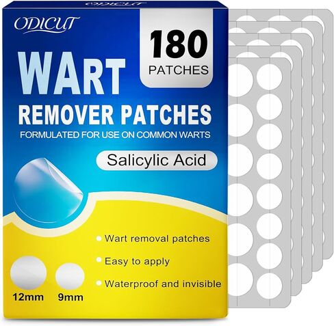 Maximum Strength Salicylic Acid Wart Remover Patches, 180 Count, Hydrocolloid Waterproof Invisible Stickers, Easy-to-Use Targeted Care for Plantar and Common Warts-1 Pack in Kuwait