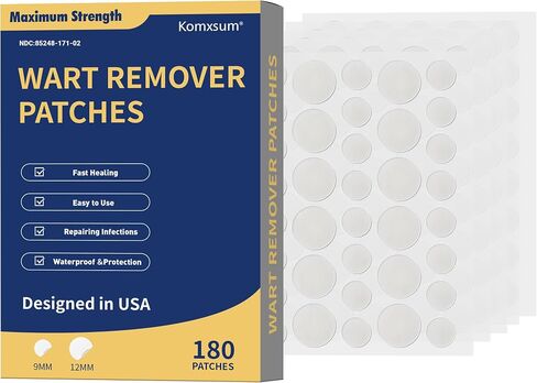 Komxsum Wart Remover Patches, Removes Warts from Various Parts of The Body,Fast Acting,Safe and Easy to Use(180PCS) in Kuwait