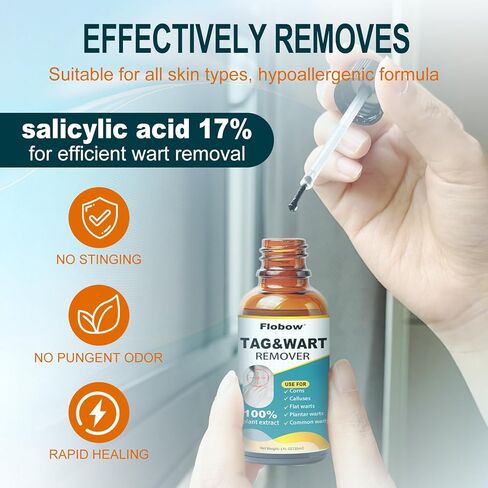 Fast-Acting Skin Tag Remover for Body and Neck - Natural Skin & Wart Freeze Off Treatment for Women and Men, Effective Removal for Plantar, Flat, Common, Corn and Hand Warts, 30 ML in Saudi Arabia