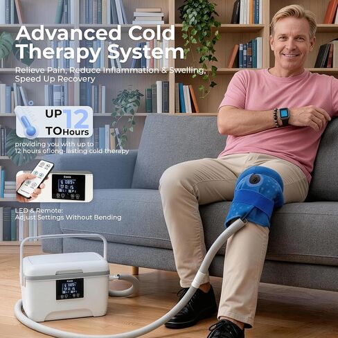 EONIX Cold Therapy Machine with Programmable Timer, Ice Machine for Knee After Surgery, Cryotherapy Pain Relief System w/Compression Pad for Knee and Ankle in Saudi Arabia