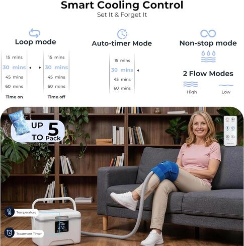 EONIX Cold Therapy Machine with Programmable Timer, Ice Machine for Knee After Surgery, Cryotherapy Pain Relief System w/Compression Pad for Knee and Ankle in Saudi Arabia