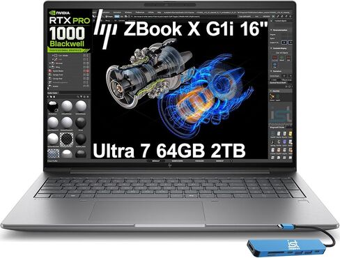 HP ZBook X G1i 16" Mobile Workstation - WUXGA - 60 Hz - Intel Core Ultra 7 265HX - vPro Technology - 64 GB - 1 TB SSD - English Keyboard - Smart Card Reader - Meteor Silver - Intel Chip - 1920 x 1200 in Saudi Arabia