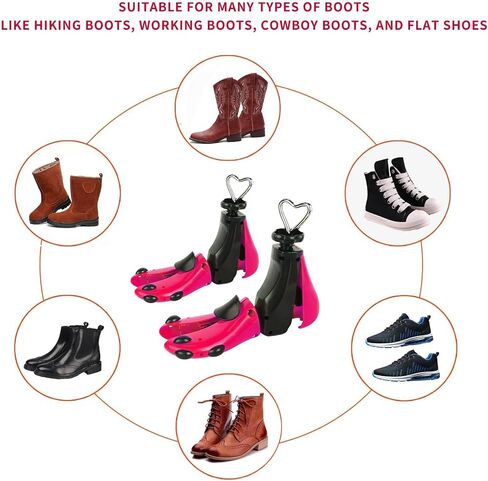 Shoe Stretcher Men Women, Boot Stretcher Men Women, 2 PCS Adjustable Width and Length, Shoe Boot Stretcher for Wide Feet (Size:Men's 9-14;Wm's 10-15) in Kuwait