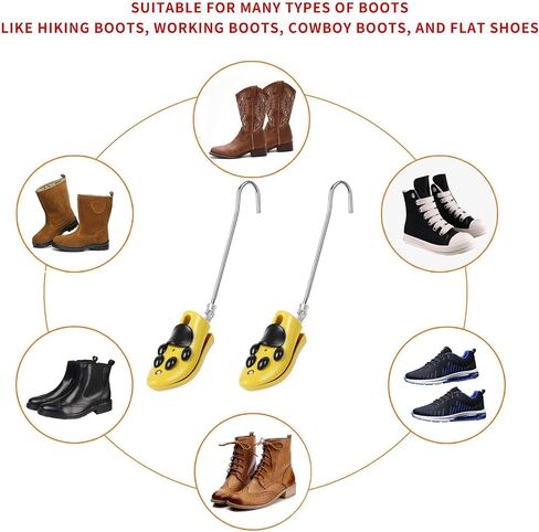 Boot Stretcher & Shoe Stretcher - Men's & Women's, 2 Pieces Stretch Height for Thick Feet, Shoe Boot Stretcher for Men's Size 7.5-13 & Women's Size 9-14.5 in Saudi Arabia