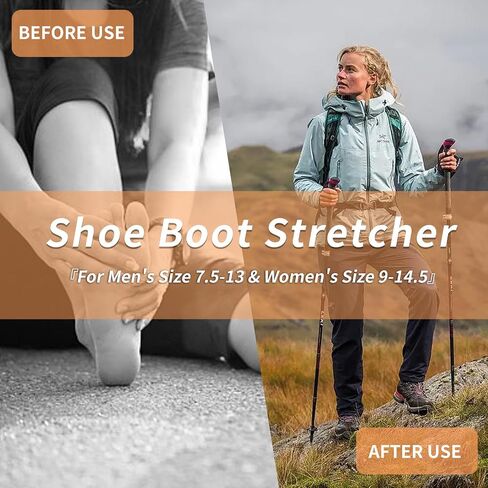 Boot Stretcher & Shoe Stretcher - Men's & Women's, 2 Pieces Stretch Height for Thick Feet, Shoe Boot Stretcher for Men's Size 7.5-13 & Women's Size 9-14.5 in Saudi Arabia