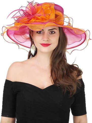 SAFERIN Women's Organza Church Fascinator Bridal Tea Party Wedding Hat in Kuwait