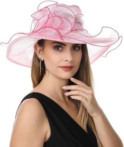 SAFERIN Women's Organza Church Fascinator Bridal Tea Party Wedding Hat in Saudi Arabia