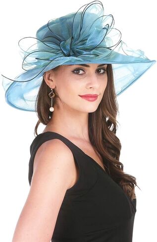 SAFERIN Women's Organza Church Fascinator Bridal Tea Party Wedding Hat in Kuwait