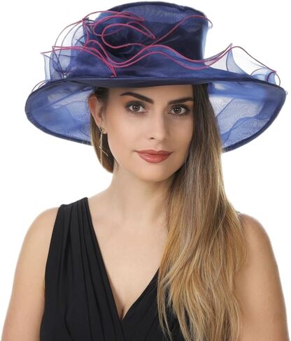 SAFERIN Women's Organza Church Fascinator Bridal Tea Party Wedding Hat in Kuwait