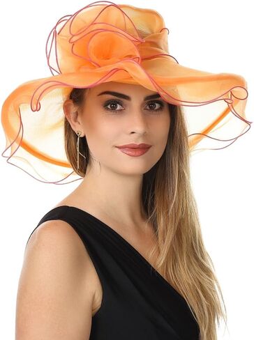 SAFERIN Women's Organza Church Fascinator Bridal Tea Party Wedding Hat in Kuwait
