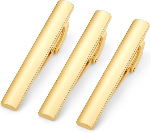 HONEY BEAR 3pcs Mens Tie Clip Set Tie Bar Normal Size 1.97inch for Wedding Business Shirt Gift 5cm in Kuwait