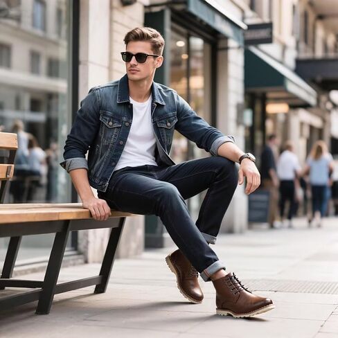 Men Chukka Boots Premium Leather brown Boots in Saudi Arabia