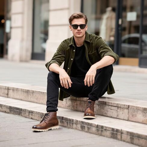 Men Chukka Boots Premium Leather brown Boots in Saudi Arabia
