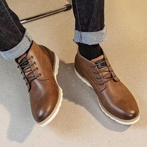 Men Chukka Boots Premium Leather brown Boots in Saudi Arabia