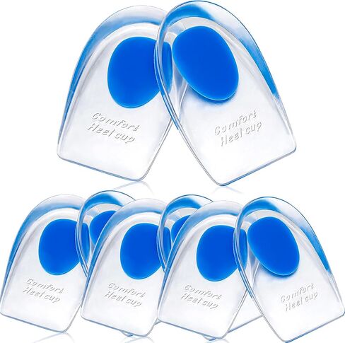 Gel Heel Cups for Heel Pain Relief – Shock Absorbing Silicone Inserts for Plantar Fasciitis & Achilles Tendonitis – Cushioned Heel Support Pads for All-Day Standing (2 Pairs-Medium) in Saudi Arabia