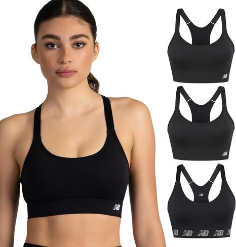 New Balance 3 Pack Seamless Sports Bras for Women, Cami Keyhole Breathability, Gym Sports Bra, Yoga Workout Set in Kuwait