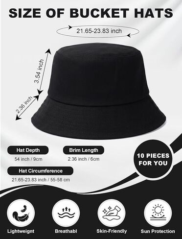 Bucket Hats Bulk for Men Women Solid Color DIY Blank Hat Summer Packable Fishing Hats for Beach Travel in Kuwait