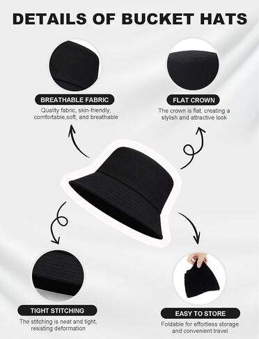 Bucket Hats Bulk for Men Women Solid Color DIY Blank Hat Summer Packable Fishing Hats for Beach Travel in Kuwait