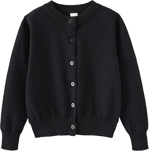 V FOR CITY Girls Cardigan Basic School Uniforms Kids Cotton Long Sleeve Button Knit Sweater 6-12 Years in Kuwait