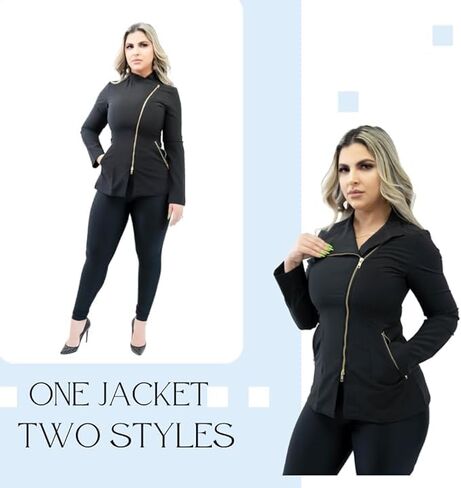 Women’s Tunic Top – Professional Spa & Esthetician Jacket, Long Sleeve with Gold Zipper in Saudi Arabia