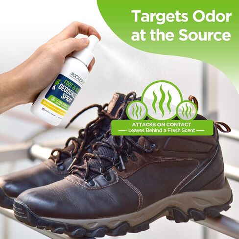 Rocket Pure Natural Foot and Shoe Deodorizer Spray, Deodorant and Odor Eliminator for Smelly Feet, Smell Remover, Formulated with Essential Oils, Made in the USA, Lemon, 4 fl oz in Saudi Arabia