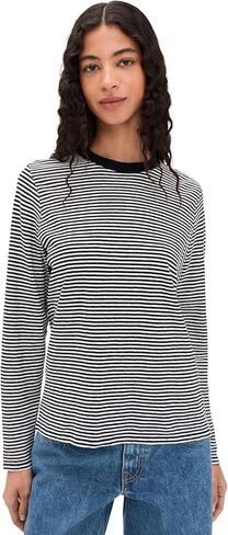 Clare V. Women's Mini Stripe Long Sleeve Tee in Saudi Arabia