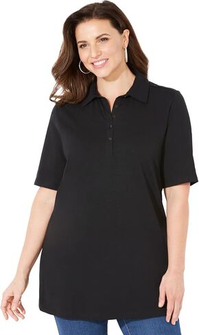 Catherines Women's Plus Size Short Sleeve Polo in Kuwait