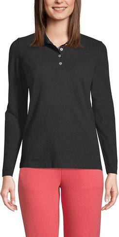Lands' End Women's Regular Long Sleeve Mesh Polo in Kuwait