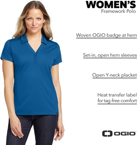 OGIO Women's Framework Polo | Moisture Wicking Polo for Women, Short Sleeve Collared Shirt for Work & Golf in Kuwait