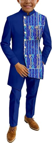 African Suits Boys 2 Piece Set Jacket & Pants Long Sleeve Dashiki Outfit Nigerian Attire Clothing in Saudi Arabia