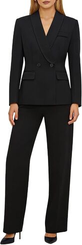 Women Suit 2 Piece Set Pant Suits Business Casual Outfits Double Breasted Blazer with Pants Professional Office Work Sets in Saudi Arabia