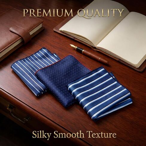 Handkerchiefs for Men 6 Pcs - Mens Silk Pocket Squares Handkerchiefs for Face, Hands, Body, Men & Women - Sports, and Work, Classic Reusable Men's Handkerchief, 9.8 x 9.8Inch Pocket Hanky in Saudi Arabia