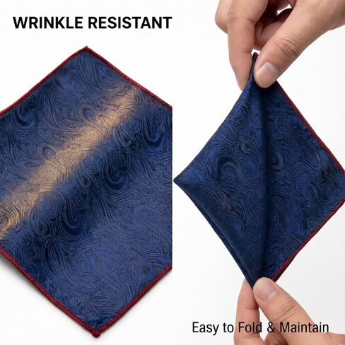 Handkerchiefs for Men 6 Pcs - Mens Silk Pocket Squares Handkerchiefs for Face, Hands, Body, Men & Women - Sports, and Work, Classic Reusable Men's Handkerchief, 9.8 x 9.8Inch Pocket Hanky in Saudi Arabia