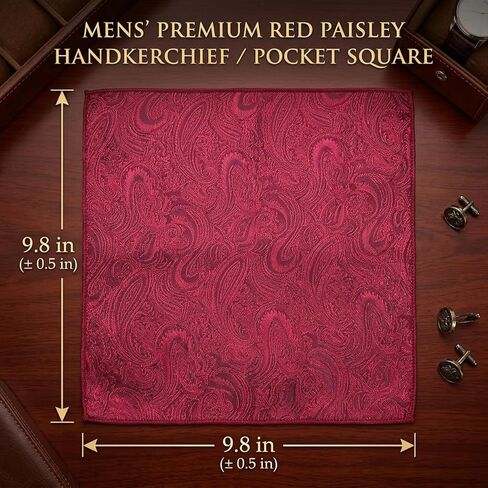 Handkerchiefs for Men 6 Pcs - Mens Silk Pocket Squares Handkerchiefs for Face, Hands, Body, Men & Women - Sports, and Work, Classic Reusable Men's Handkerchief, 9.8 x 9.8Inch Pocket Hanky in Saudi Arabia