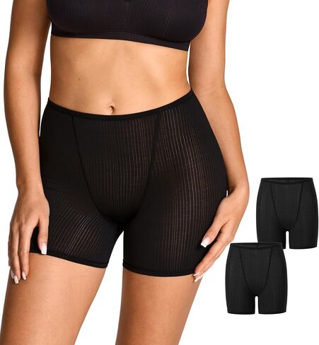 Natrelax Boxer Briefs High Waisted Boy Shorts Underwear for Women Soft Stretch Full Coverage Boyshort 2 Pack in Saudi Arabia