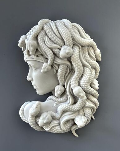 Medusa Wall Statue, 10"/25cm, Gorgon Wall Sculpture, Statue Decor, Wall Art (White) in Saudi Arabia