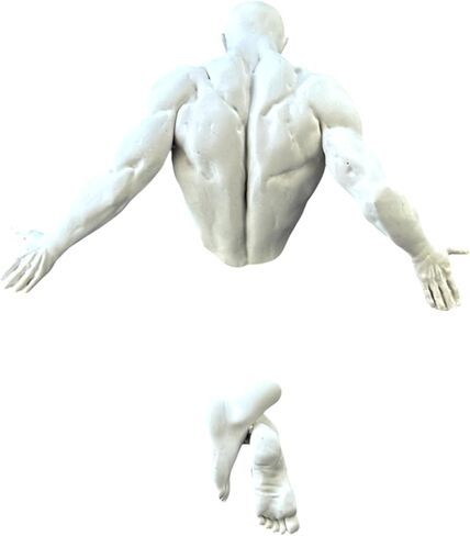Man Coming Out of Wall Statue, 12.5" / 32 cm, Wall Sculpture, Wall Art, Statue Decor (Silver) in Saudi Arabia