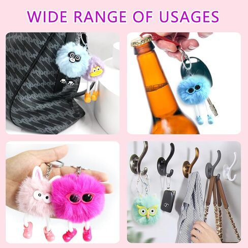 APZ 24 Pcs Cute Kawaii Keychains Plush Keychain Goodie Bags Classroom Prizes Party Favors for Birthday Class Valentines Day Gifts in Saudi Arabia