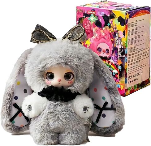 Liila's Rainbow Candy Bunny Series Cute Plush keychain Blind Box (1 of 14 Possible Styles) Liila Key Ring Collectible Birthday Gifts (V1-1Pc Blind Box) in Kuwait