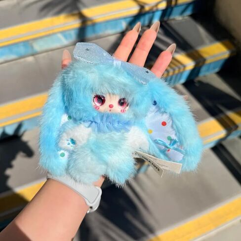 Liila's Rainbow Candy Bunny Series Cute Plush keychain Blind Box (1 of 14 Possible Styles) Liila Key Ring Collectible Birthday Gifts (V1-1Pc Blind Box) in Kuwait