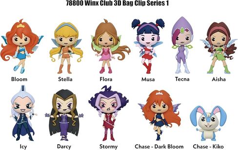 Winx Club 3D Foam Bag Clip, Series 1 – Blind Bag (ONE Random Figure) – Rainbow Spa Character Keychain/Backpack Accessory | Official Licensed Merchandise in Kuwait