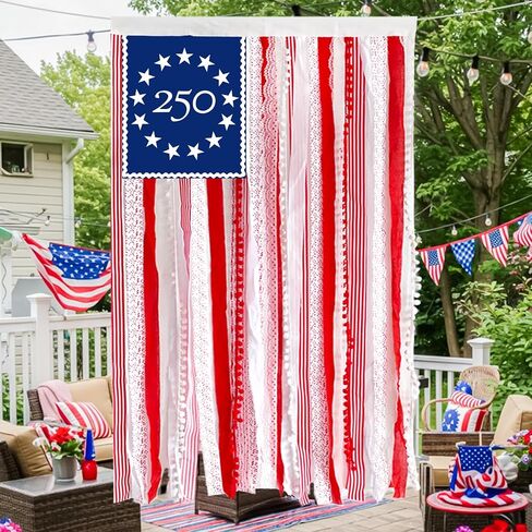 4th of July Decorations 4 x 2.3 Ft Rag American Flag Banner Memorial Day Patriotic Decor Fourth of July Independence Day Supplies 250th Anniversary Accessories for Indoor Outdoor Yard in Kuwait