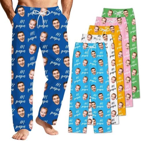 Custom Face Pajama Pants for Men Women, Personalized Gift Pajamas Bottoms with Photo Print in Kuwait