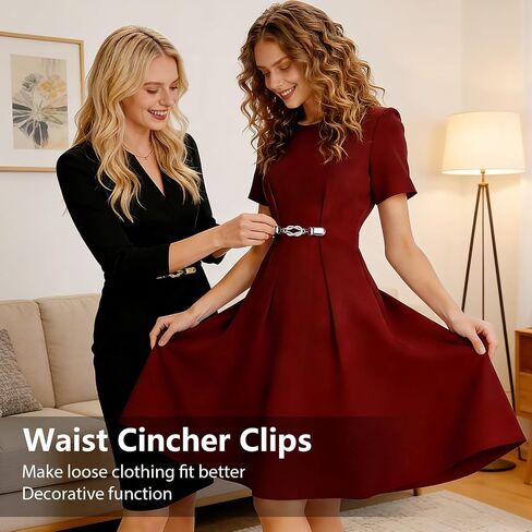 6PCS Waist Cincher Clip for Women, Retro Sweater Clips for Cardigans, Dress Clips Back Cinch, Shirt Tightener for Loose Clothes, Shawl Scarf Pant Waist Holder in Kuwait