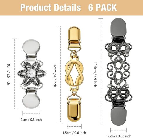 6PCS Waist Cincher Clip for Women, Retro Sweater Clips for Cardigans, Dress Clips Back Cinch, Shirt Tightener for Loose Clothes, Shawl Scarf Pant Waist Holder in Kuwait