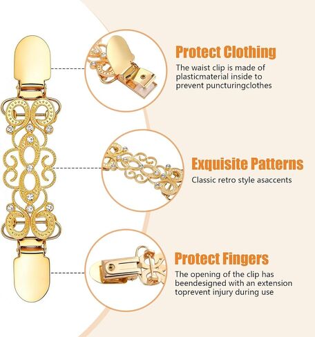6PCS Waist Cincher Clip for Women, Retro Sweater Clips for Cardigans, Dress Clips Back Cinch, Shirt Tightener for Loose Clothes, Shawl Scarf Pant Waist Holder in Kuwait
